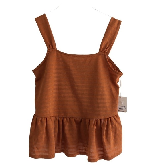 A.n.a. Striped Summer Peplum Tank Top Burnt Orange Small - Picture 8 of 13